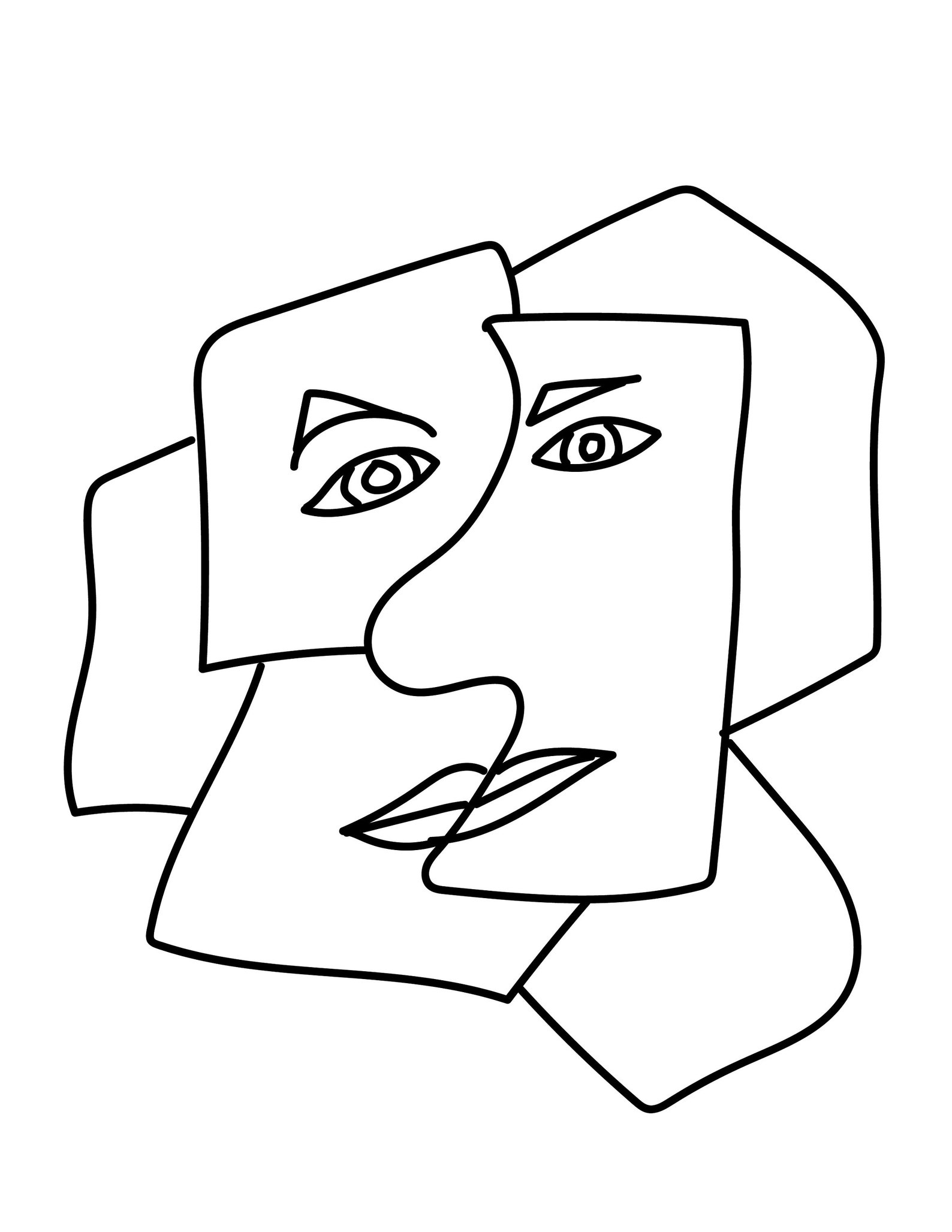 Cubism Coloring Pages Etsy Australia