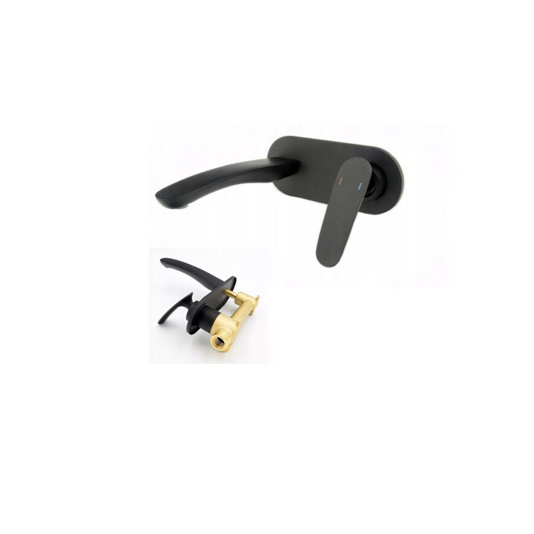 Black Bathroom Brass Basin Mixer Tap Sink Faucet Concealed