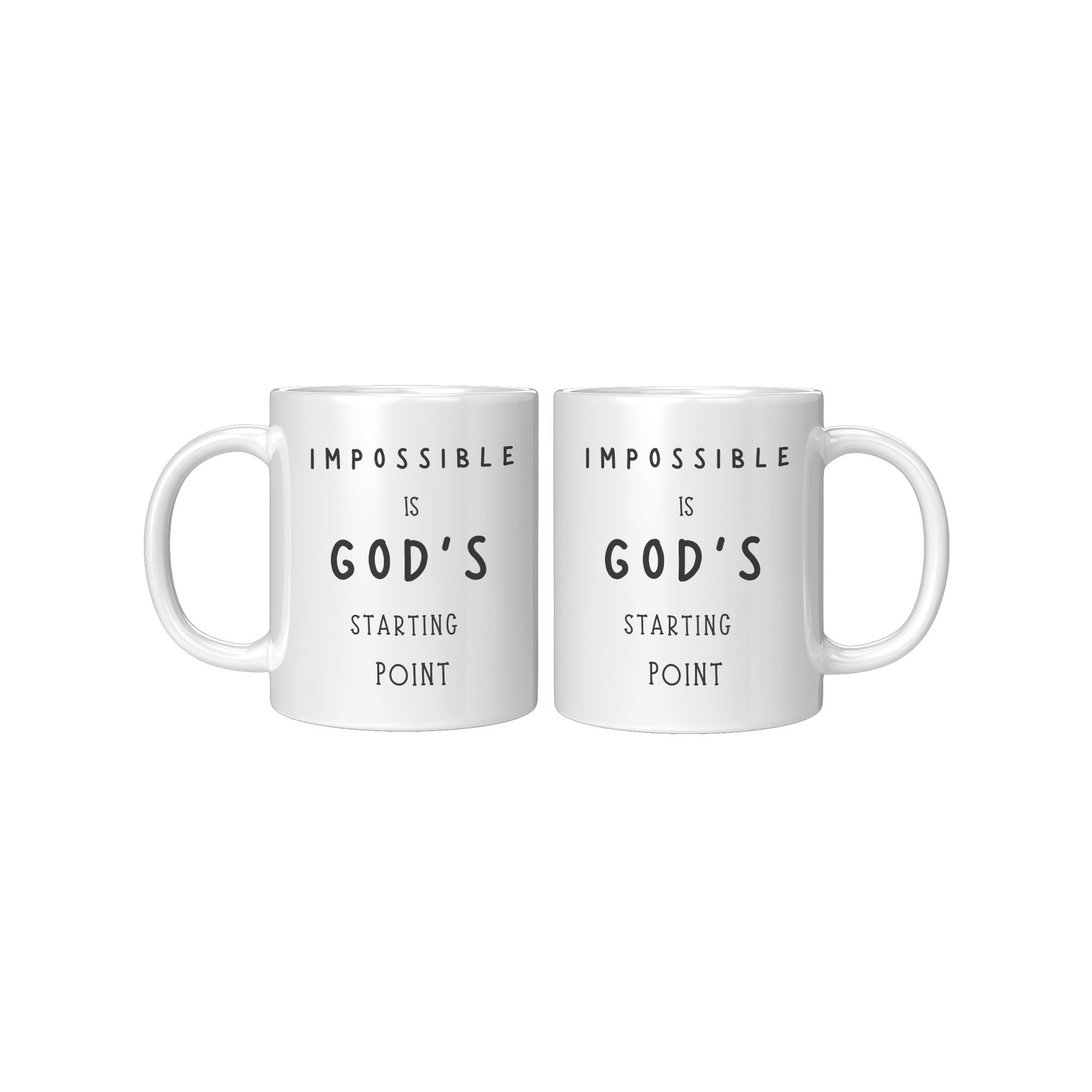 Impossible Is God's Starting Point Mug - 12 Units - Bulk Discount