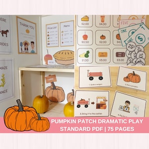Pumpkin Patch Dramatic Play, Fall Autumn Pretend Play, Kindergarten Preschool, Printable Print and Play Activity
