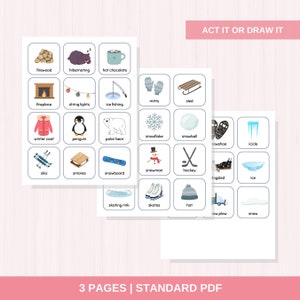 Children's Winter Charades | Family Fun Game | Printable Print and Play ...