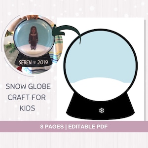 Snow Globe Winter Children&#39;s Craft | Preschool Kindergarten Activity | Editable PDF Template
