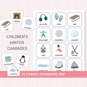 Children&#39;s Winter Charades | Family Fun Game | Printable Print and Play