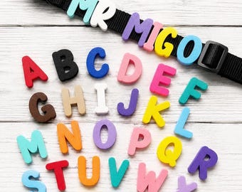 Custom 3D Pet Collar Name Letters, Slide-On Nylon Strap Charms, Personalized Dog Cat Accessory