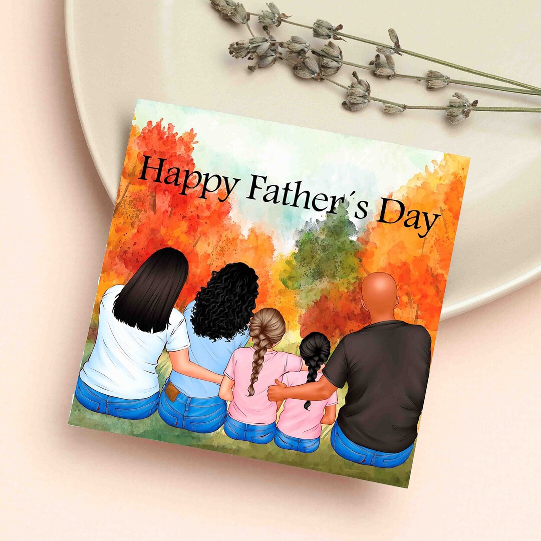 Custom Family Portrait, Personalized Greeting Card, Personalized Family ...