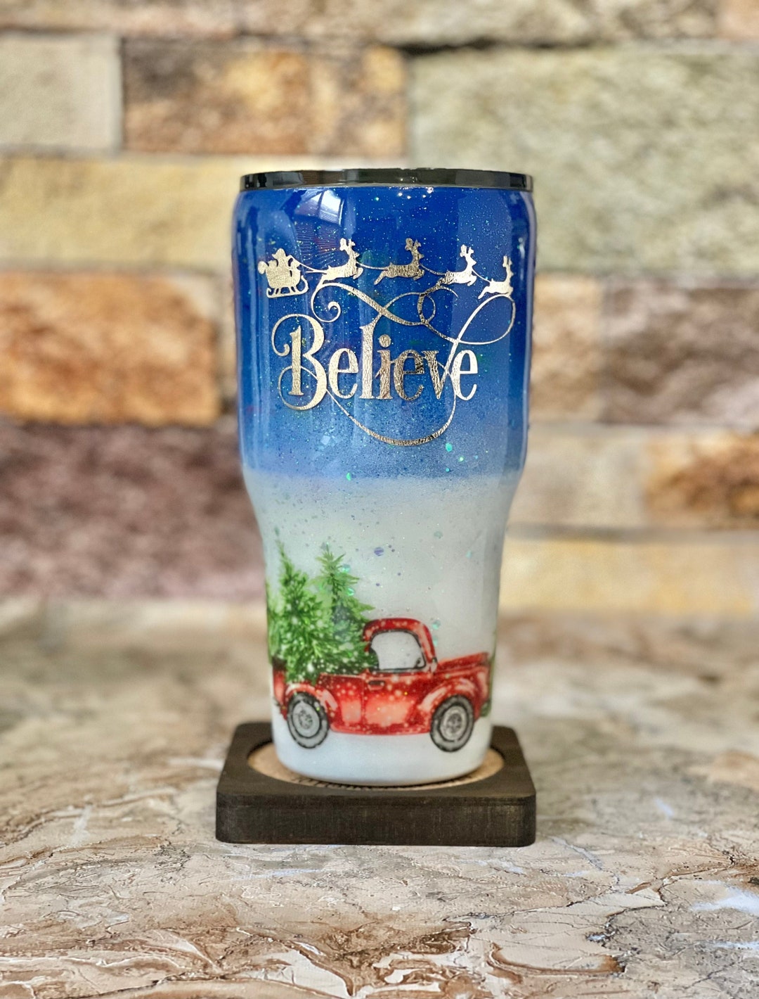Personalized Tumbler Winter Wonderland, Glitter Northern Lights Tumbler, Snowflake Tumbler