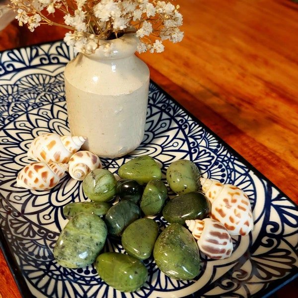 Nephrite Jade Tumble Stone - High Quality Empowering, Good Luck, PMS, Fertility, Pregnancy Healing Genuine Crystal