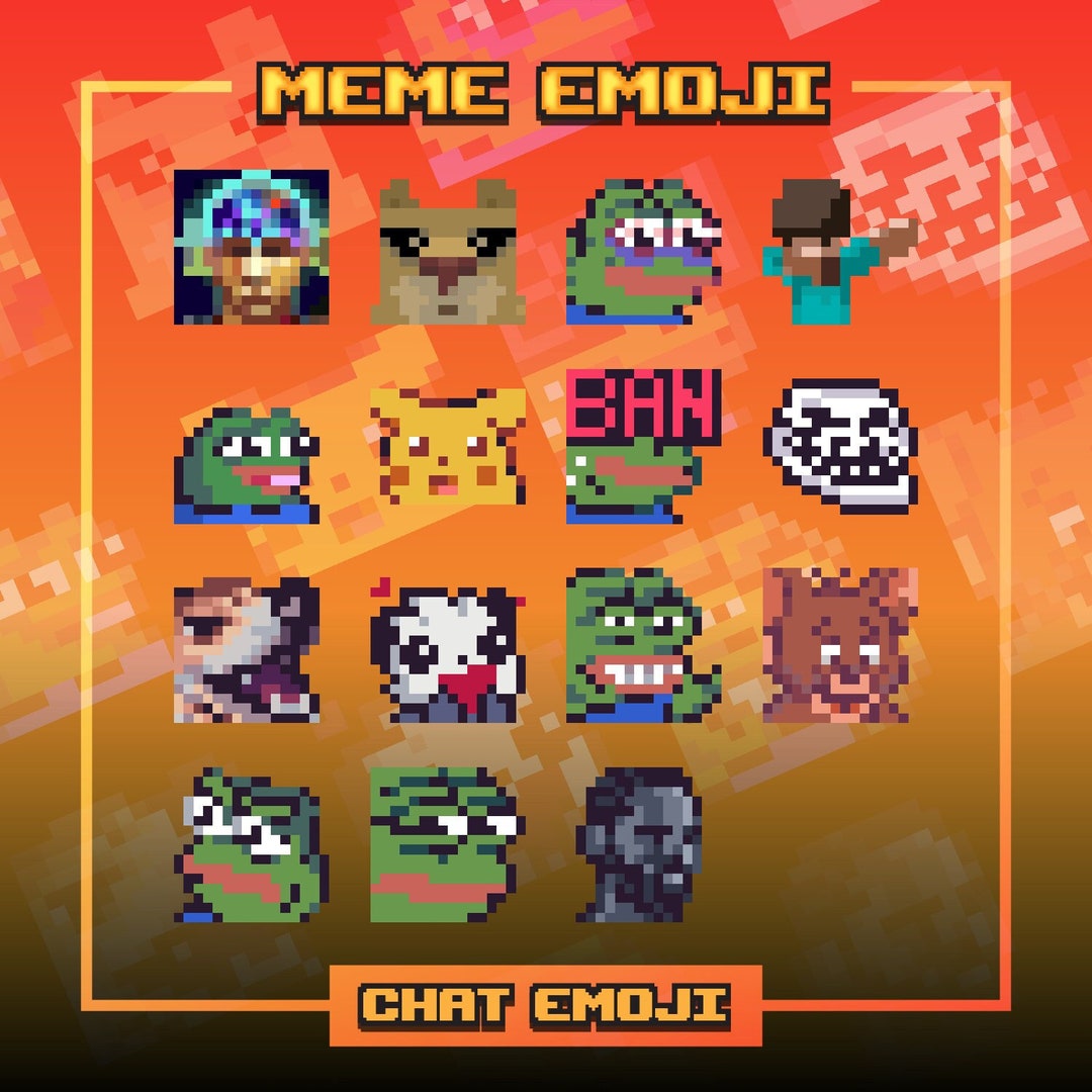 Meme Pixel Art Digital Emoji Twitch, Discord and Streamer Emotes Anime