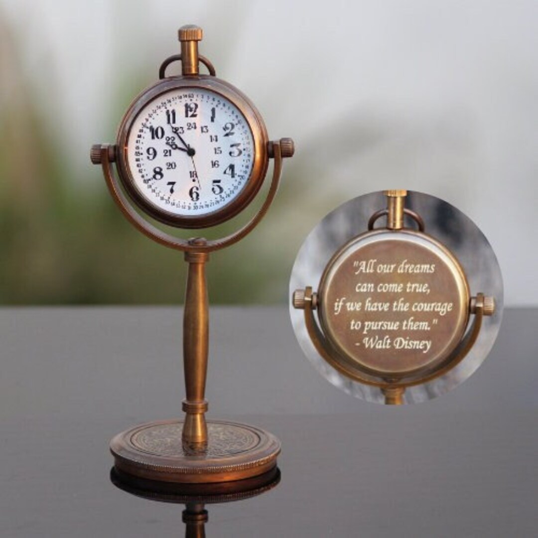 Personalized Table Clock Engraved Office Desk Small Clock Etsy