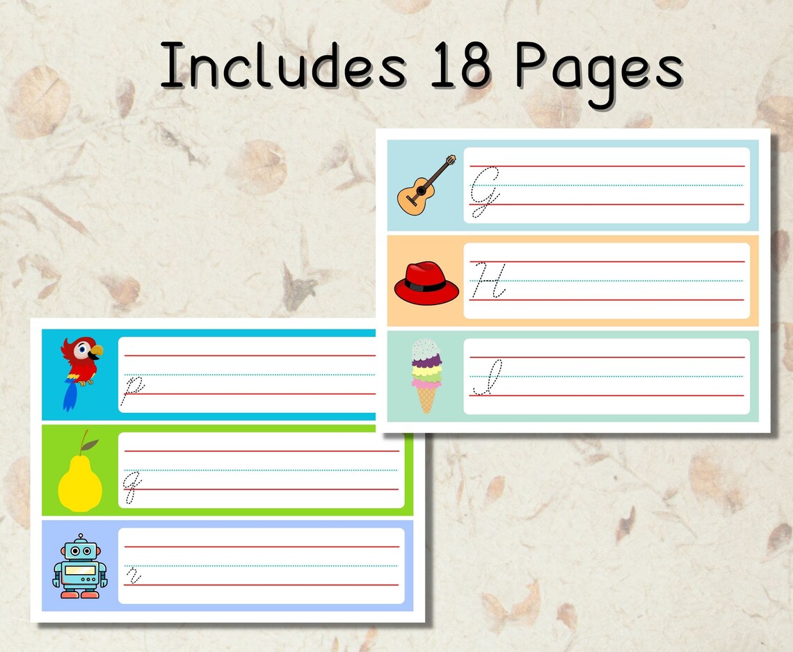 Printable Cursive Alphabet Letters Handwriting Practice, Uppercase and