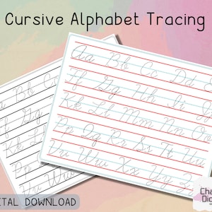 Cursive Alphabet Tracing Page, Handwriting Practice, Learn Cursive Letters, Tracing Alphabet Worksheets, Cursive Writing