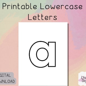 Letras minúsculas imprimibles, letras del alfabeto digital, 26 páginas, impresión ABC