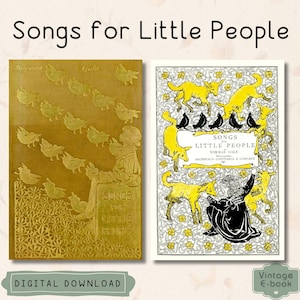 Vintage &#39;Songs for Little People&#39; Children&#39;s E-Book, Printable Antique Children&#39;s Poetry Book, Digital Illustrated E-Book, Commercial Use