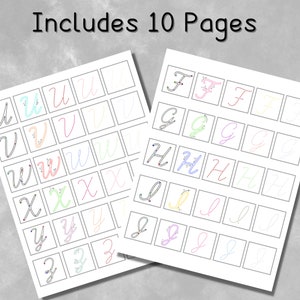 Printable Cursive Alphabet Handwritting Practice Worksheets, Learn ...