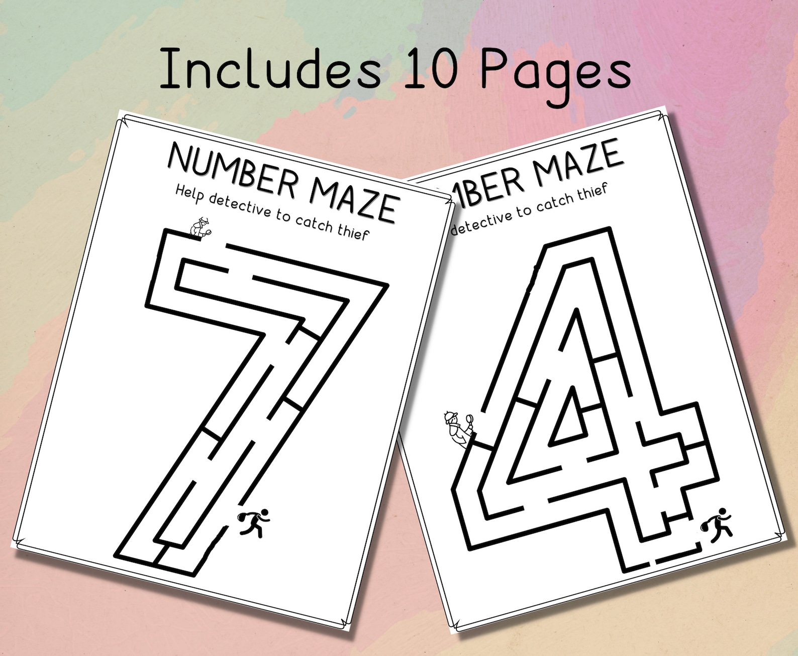 Printable Number Maze Worksheets, Number Recognition, Preschool ...