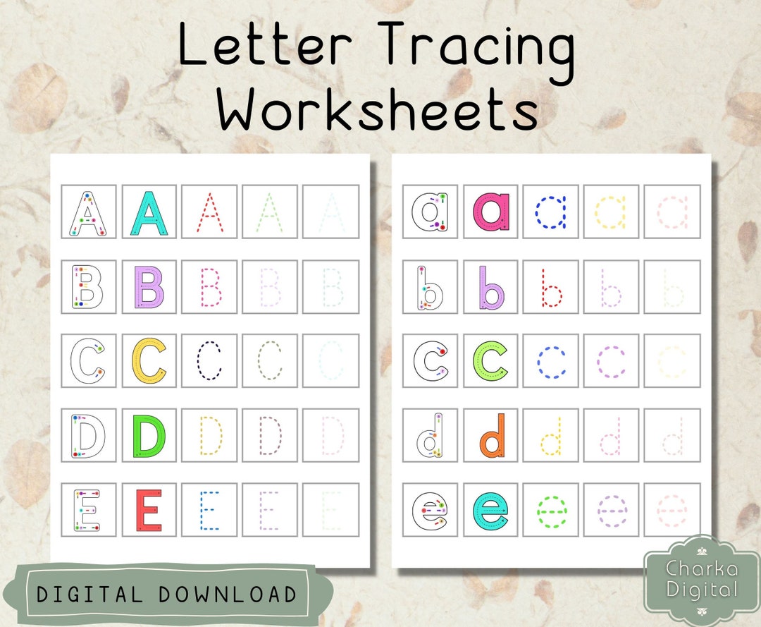 Printable Uppercase and Lowercase Tracing Worksheets, Handwritting ...