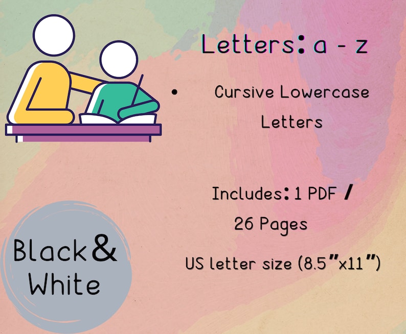 Printable Cursive Alphabet Lowercase Letters, Digital Alphabet Letters ...