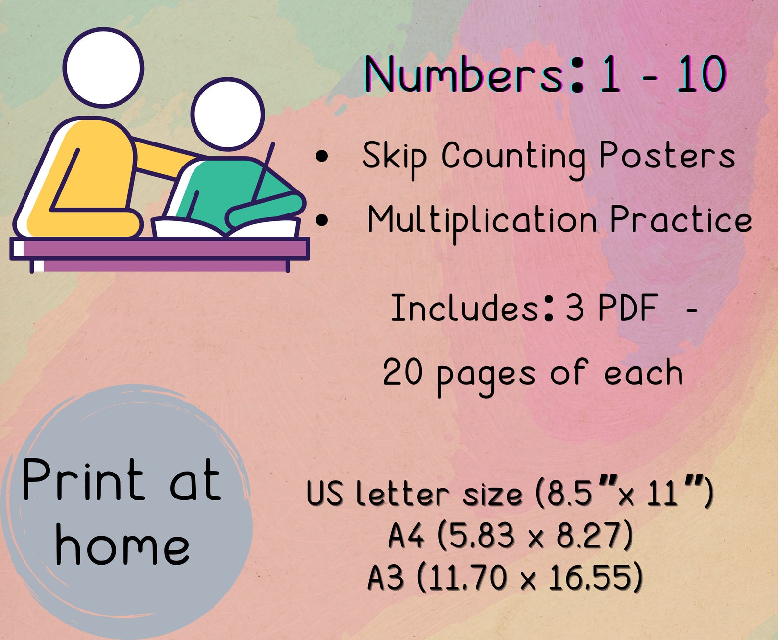 Printable skip counting posters multiplication activity classroom