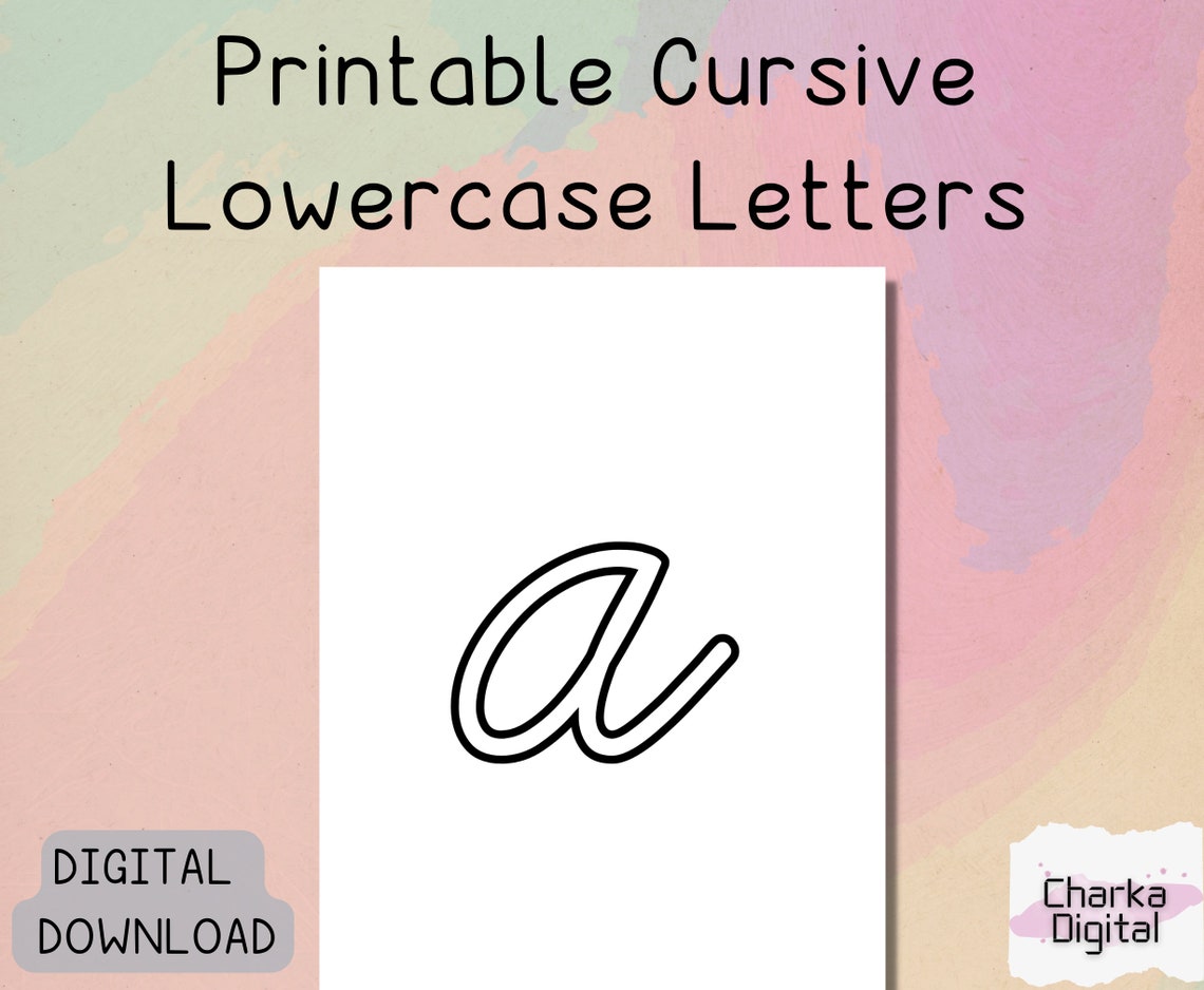 Printable Cursive Alphabet Lowercase Letters, Digital Alphabet Letters ...