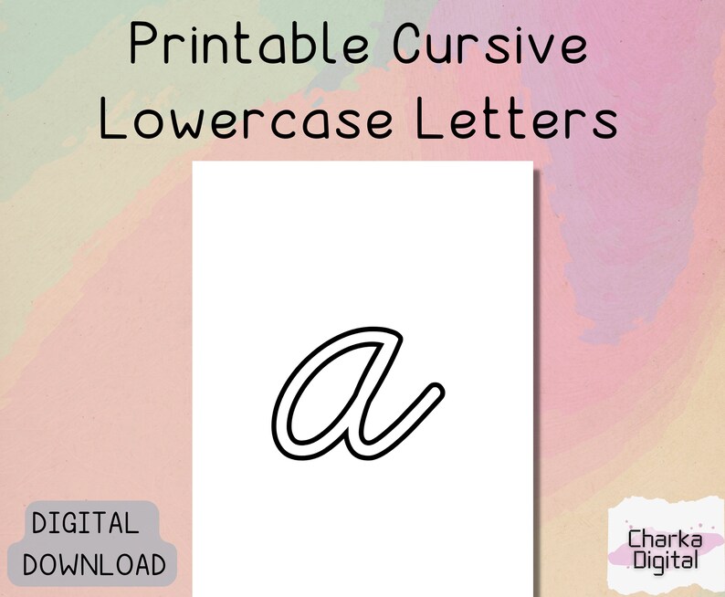 Printable Cursive Alphabet Lowercase Letters, Digital Alphabet Letters ...