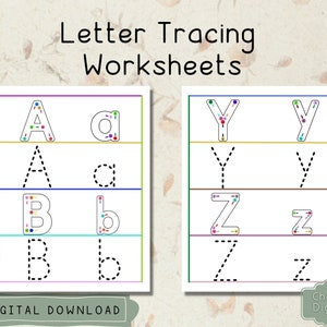 Printable Alphabet Letter Tracing Worksheets, Handwritting Practice Pages, Learn the Letters, Preschool Activities