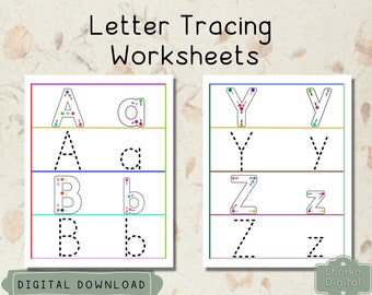 Printable Alphabet Letter Tracing Worksheets, Handwritting Practice Pages, Learn the Letters, Preschool Activities