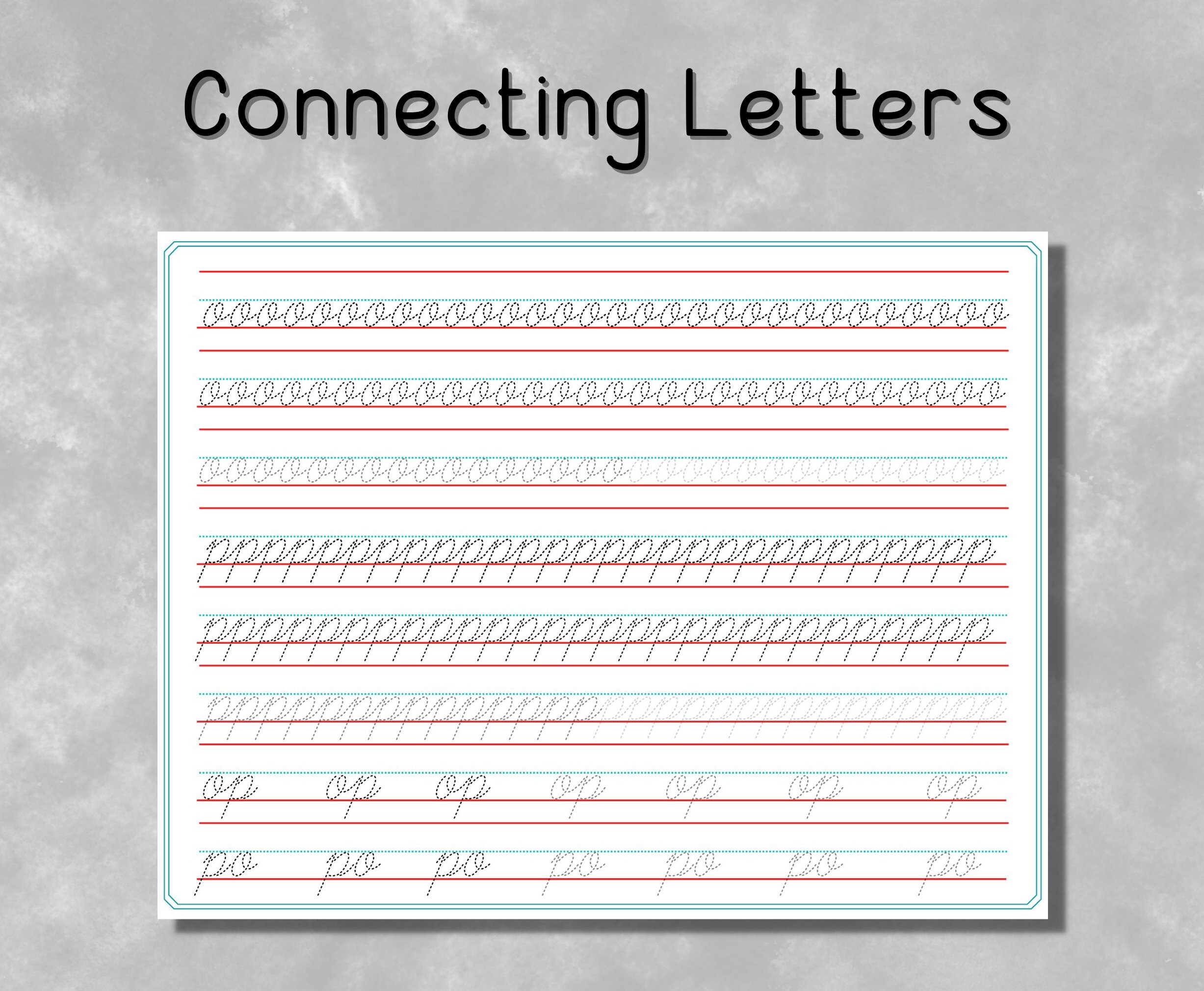 Printable Cursive Alphabet Tracing Pages, Handwritting Practice