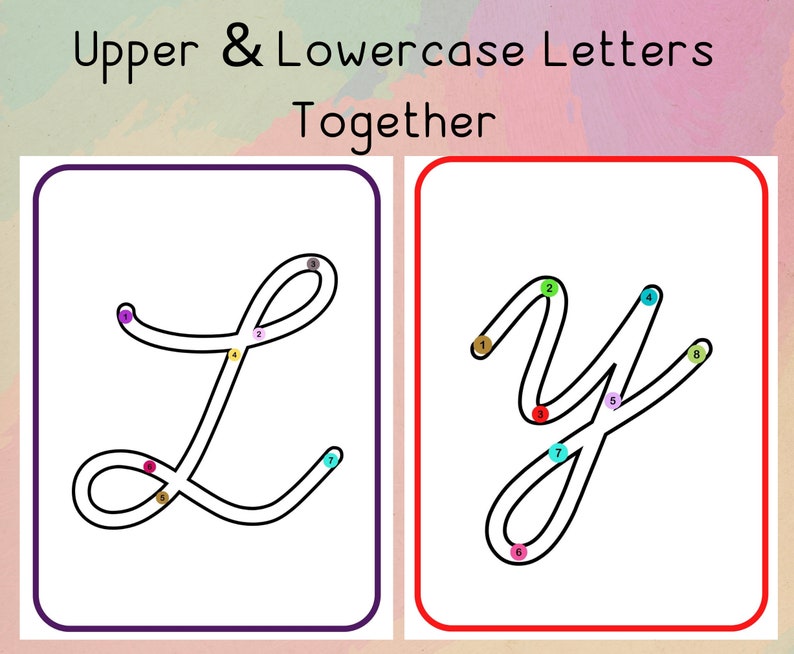 Printable Cursive Alphabet Flashcards, Handwritting Practice Cards