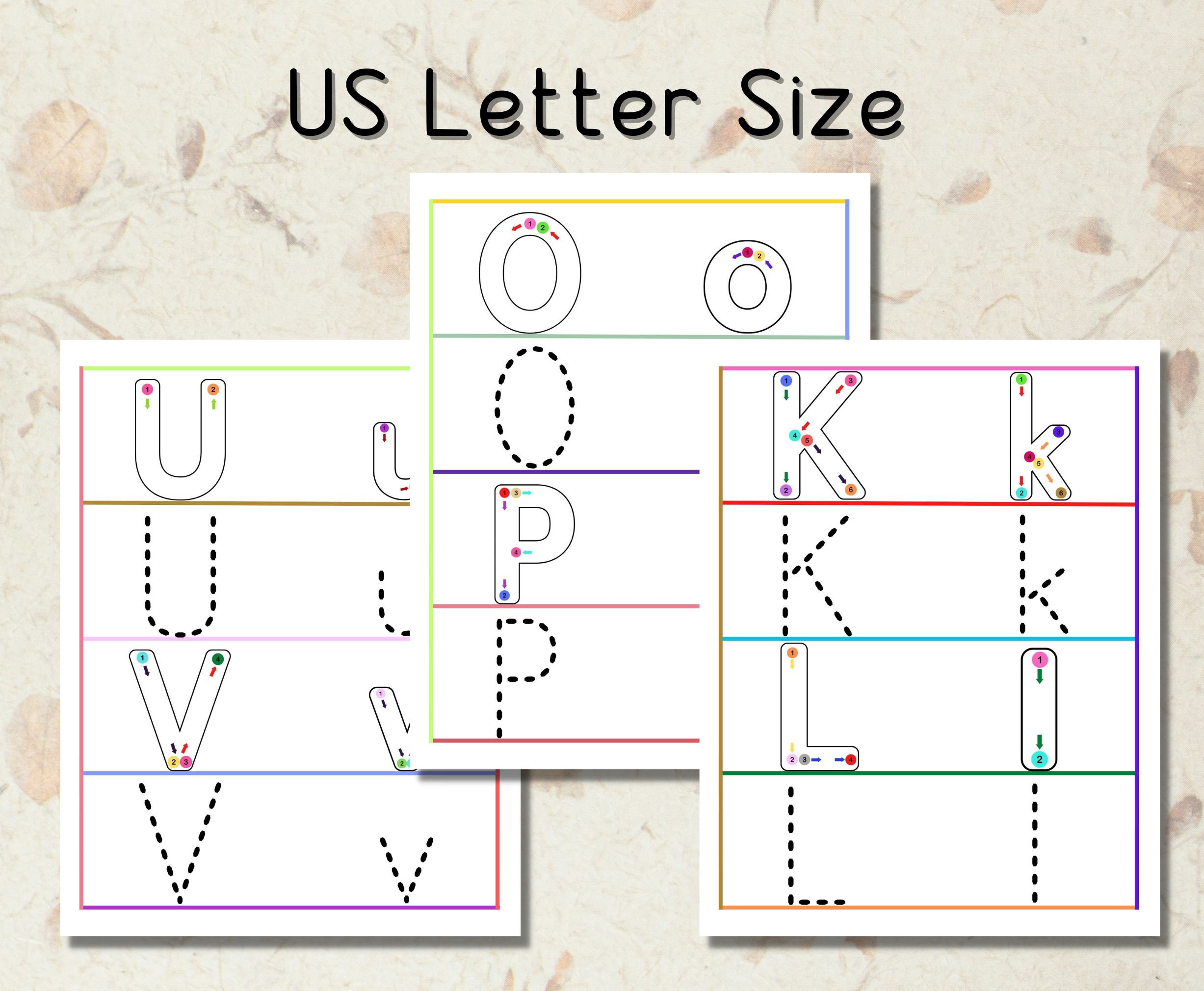 Printable Alphabet Letter Tracing Worksheets, Handwritting Practice ...