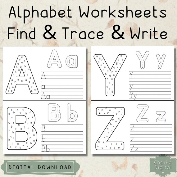 Printable find and trace and write alphabet worksheets ...