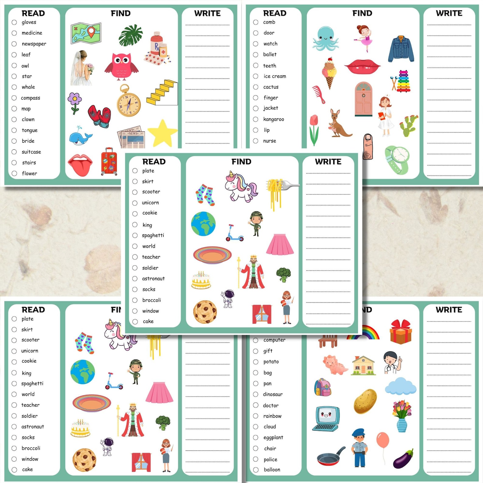Printable Handwriting Practice, Read and Find and Write Worksheets ...