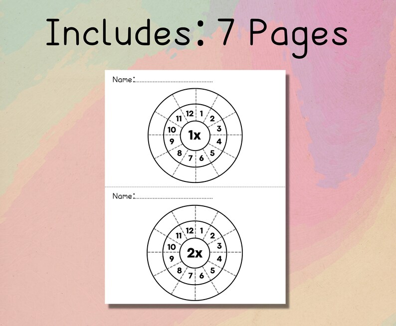Printable Multiplication Worksheets 1 to 12, Skip Counting Practice