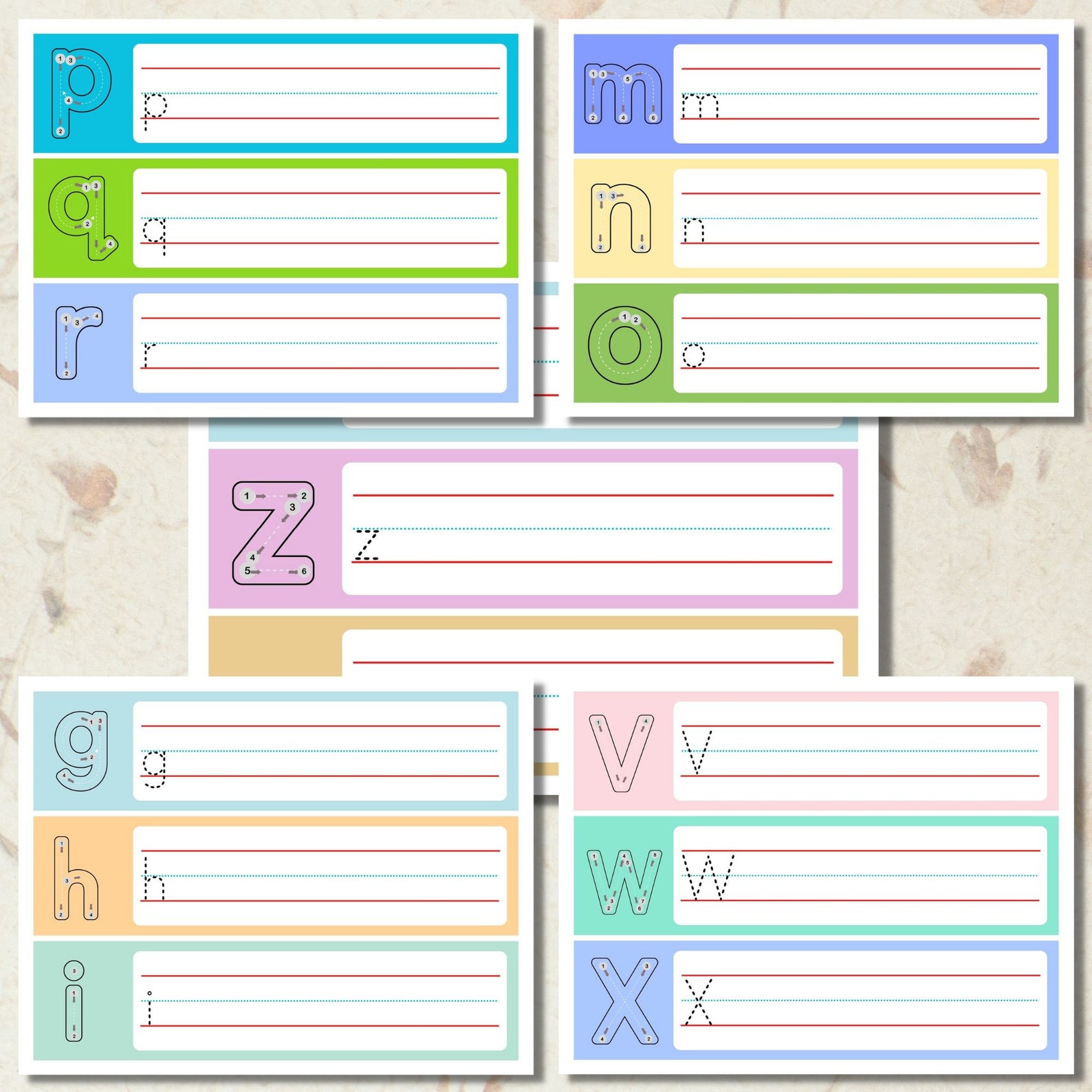 Printable Alphabet Letters Tracing Pages, Uppercase and Lowercase