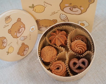 Cute Handmade Soap Cookie Tin Box | Bear or Rabbit Patterns| baby shower | unique gift | kawaii soap | MP soap | dessert soap | fake dessert