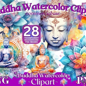 Buddha Watercolor Clipart Bundle, Spiritual Png Sublimation bundle, buddha clipart, spiritual watercolor clipart, Buddha Png, Spiritual png