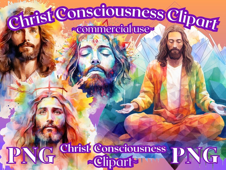 Christ Consciousness Clipart Jesus Png Graphics Meditating - Etsy