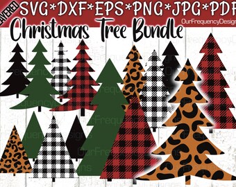 Buffalo Plaid Cheetah Christmas Tree Svg, Christmas Tree SVG, Christmas Svg Bundle, Merry Christmas svg, Cricut, Silhouette, Cut File