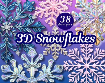 3D-snöflingor PNG-paket, metallisk snöflinga Clipart, sublimeringsdesign med snöflinga, silver snöflinga PNG, guld snöflinga clipart, vinter PNG