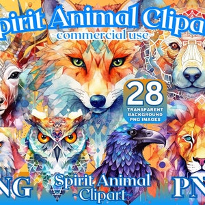 Geist Tier Clipart, himmlische Tiere Png, magisches Tier Clipart, geistiges Tier Png, Geist Tier Clipart bündeln kommerzielle Nutzung