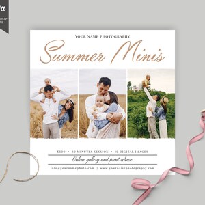 Summer Mini Session Template, Photography Marketing, Canva Holiday Mini Session, Mini Sessions, PHOTOSHOP Template # 1101