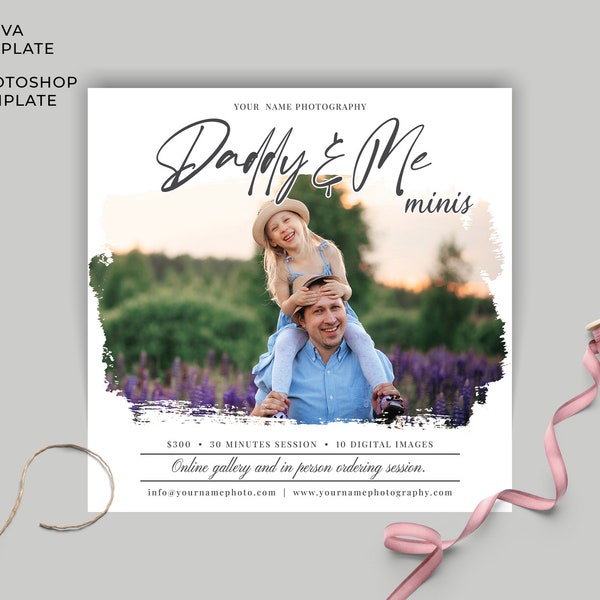 Daddy And Me Mini Session Template, Daddy And Me Minis, Photography Flyer, Mini Sessions, PHOTOSHOP Template #405