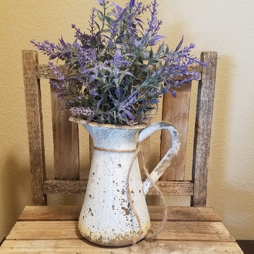 Farmhouse Decor Lavender in Pitcher Rustic Floral Rustic Etsy