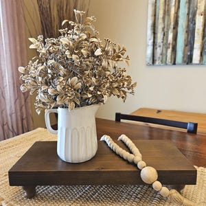 Small Faux Eucalyptus Arrangement in Cream Ceramic Pitcher