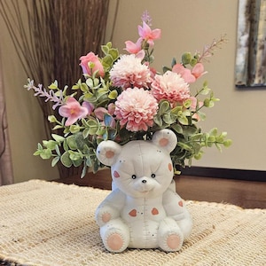 Vintage Teddy Bear Vase - Etsy