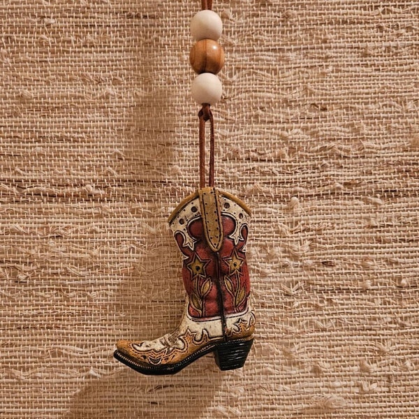 Cowboy Rear View Mirror Hanger, Cowgirl Rear View Mirror Hanger, Cowboy Car Charm, Cowgirl Car Charm, Western Car Charm, Western Gift