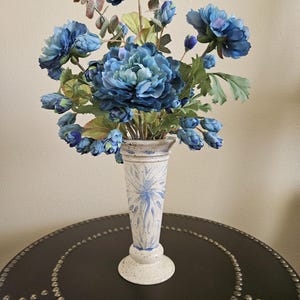 Blue Arrangement, Elegant Blue Arrangement, Summer Fall Arrangement, Blue Floral Centerpiece, Elegant Year Round Centerpiece, Cottage Floral