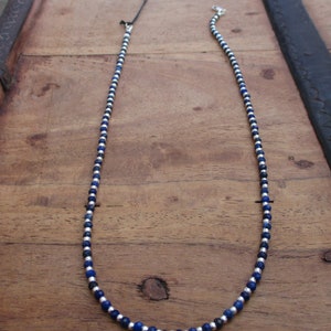 men's necklace woman blue with lapis lazuli silver 925 unisex necklace lapis lazuli blue sterling silver 925 Seminole Gemstones