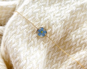 14k gold filled forget me not bracelet