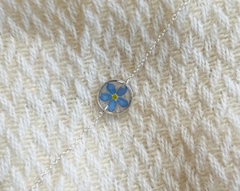 Sterling silver forget me not bracelet