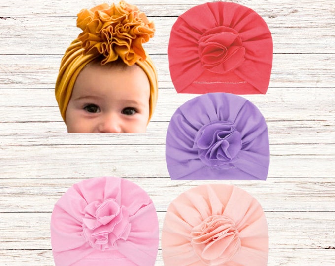 Baby Turban Hat, Girls Beanie Photography Props